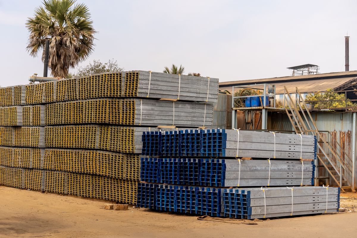 Sections stacked in stock